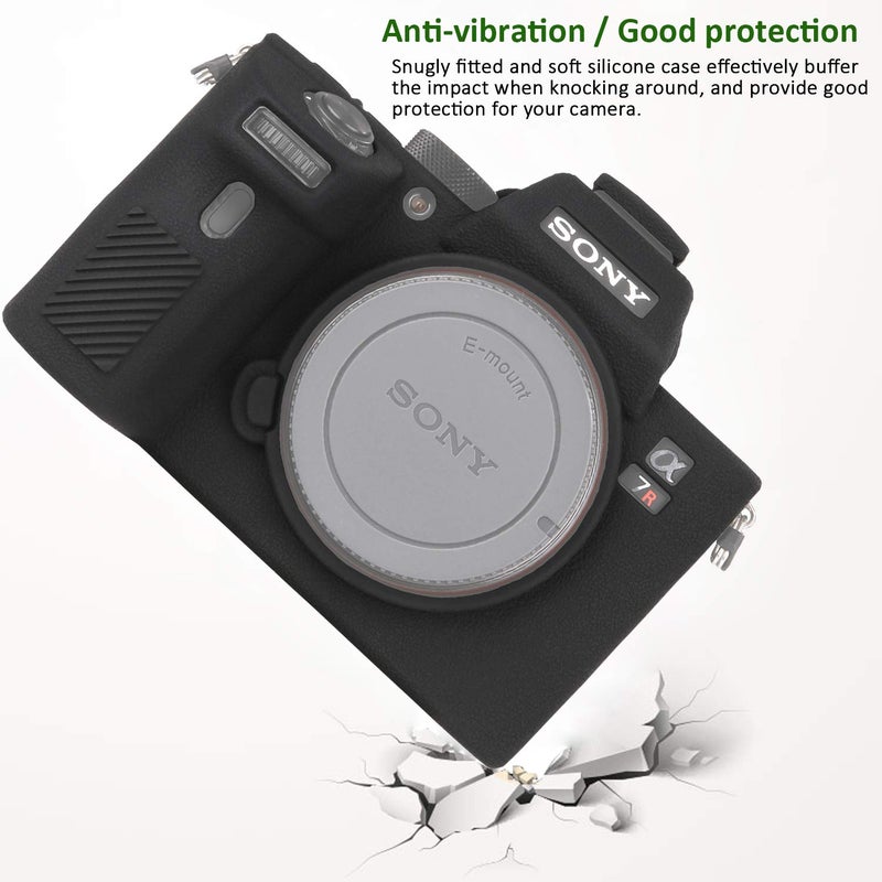 Easy Hood Camera Case for Sony Alpha a7III a7 III a7R III a7RIII ILCE-7RM3 a73 a7R3 a7R Mark III Soft Silicone Rubber Protective Body Housing Case Skin Camera Protector Cover (Black) - Image 3